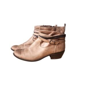 Kim Rogers Pamila Western Booties Women Sz 9.5 Slouchy Shaft Faux Leather Brown